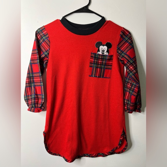 Vintage Mickey Mouse Disney Girls Night Shirt Thermal Red mickeys stuff for kids - Picture 1 of 6